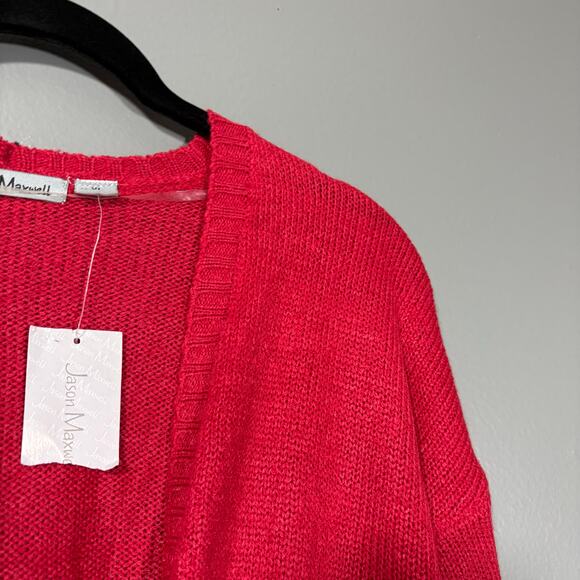 Jason Maxwell NWT Women's Red Tunic Length Cardigan Sweater - Size XL - Holiday - Picture 2 of 7
